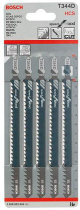 BOSCH Stichsägeblatt T 111 C HCS 100 mm 5 Stück für Holz und Kunststoff