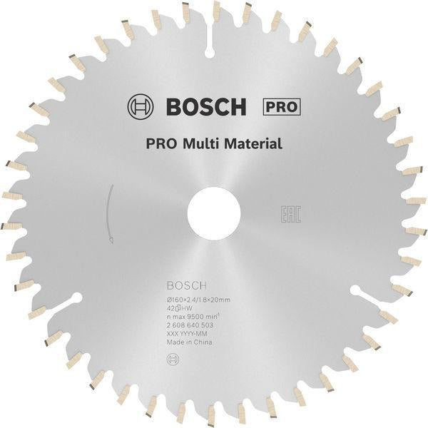 BOSCH Kreissägeblatt Multi Material 160 mm 42 Zähne HLTCG für Holz, Aluminium und Kunststoff
