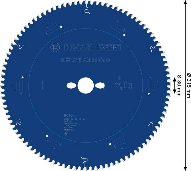 BOSCH Kreissägeblatt EXPERT for Alu.AD 160 mm Z.52 HLTCG für saubere Aluminium-Schnitte
