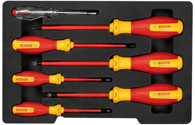 BOSCH Schraubendreher-Satz 7-teilig Schlitz/PH – VDE bis 1.000 Volt