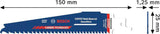 BOSCH Säbelsägeblatt S 967 XHM Wood Metal Demolition 150 mm
