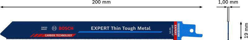 Bosch Expert Thin Tough Metal Säbelsägeblatt S522EHM 115 mm TPI 18 für Edelstahl