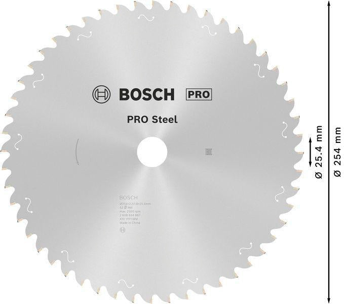 BOSCH Kreissägeblatt PRO Steel HLTCG 254 mm, 52 Zähne, für Metall-Gehrungssägen