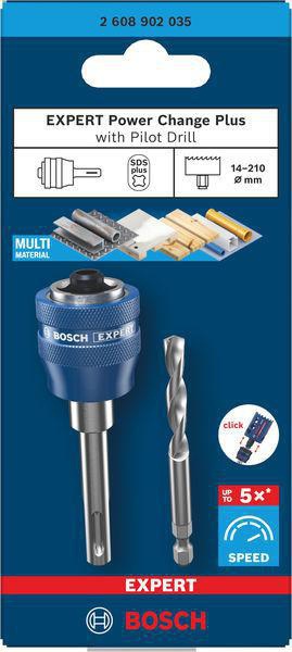 Bosch EXPERT Power-Change Plus Adapter SDS plus 7,15x85 mm HSS-G für Lochsägen 16-210 mm