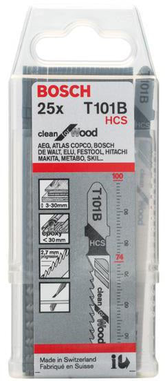 BOSCH Stichsägeblatt T 111 C HCS 100 mm 5 Stück für Holz und Kunststoff