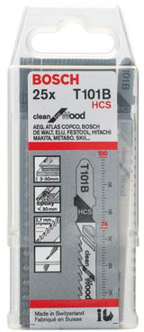 BOSCH Stichsägeblatt T 111 C HCS 100 mm 5 Stück für Holz und Kunststoff