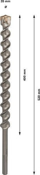 BOSCH Hammerbohrer Max-7 SDS-max Ø 18 mm, Arbeitslänge 1200 mm – 4 Schneiden für aggressiven Bohrfortschritt