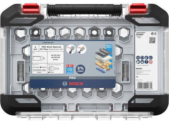 BOSCH Lochsägen-Set PRO Multi Material PC Plus 9-tlg. HSS mit 8% Kobalt, Schnitttiefe 44 mm