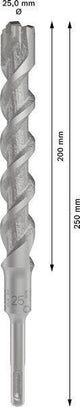 Bosch Hammerbohrer PRO SDS plus-5X, Ø 10,0 mm, Arbeitslänge 100 mm, SDS plus, Vierschneider für Stahlbeton