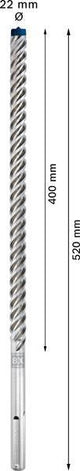 Bosch Hammerbohrer Expert SDS max-8X Ø12 mm, Arbeitslänge 200 mm, Gesamtlänge 340 mm