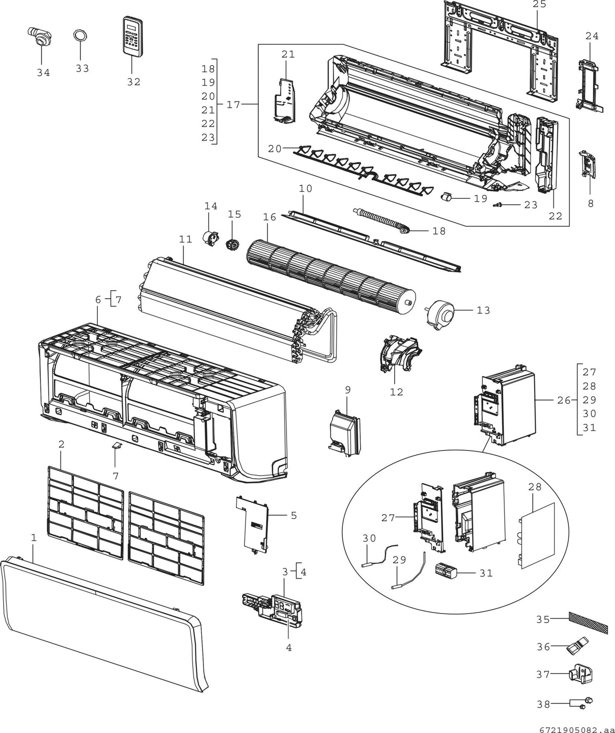 BOSCH Klimagerät CL3000iU W 20 E Split Inneneinheit 2,0 kW – Wandhängend, leise, mit Fernbedienung