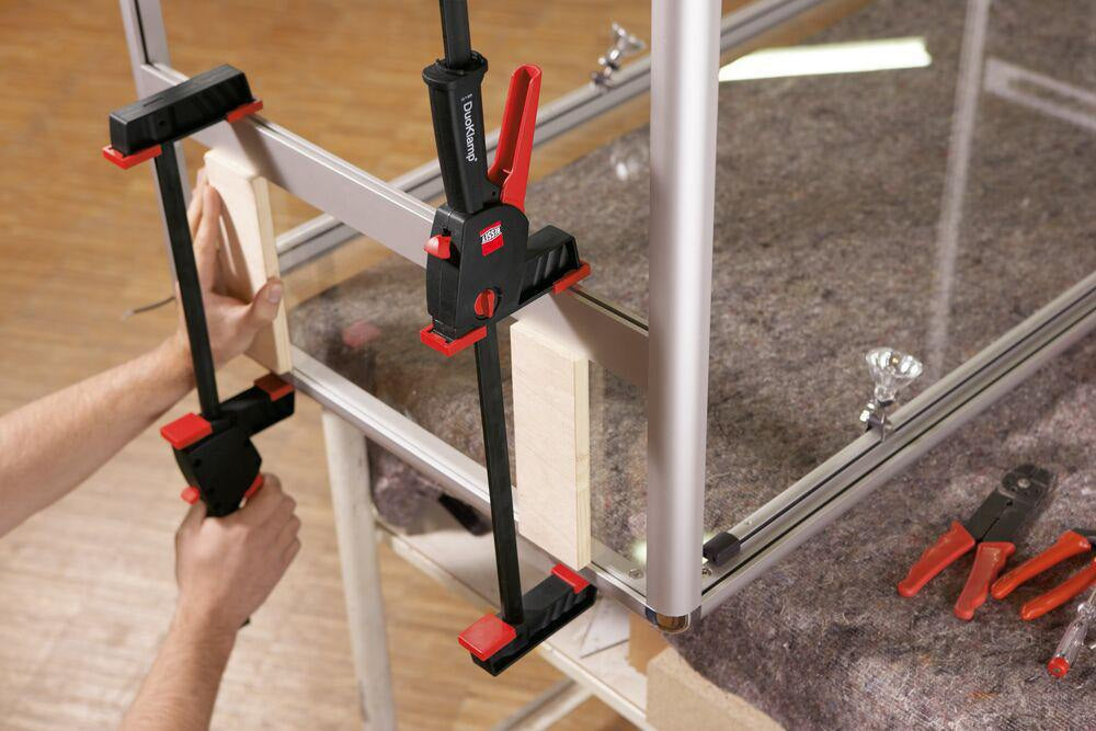 BESSEY Einhandzwinge DuoKlamp 30-8 – Spann- und Spreizfunktion, 300 mm Spannweite, 85 mm Ausladung