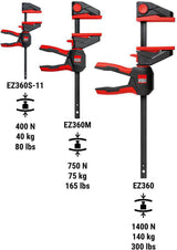 BESSEY Einhandzwinge EZ360-15 mit 360° Dreh-Mechanismus, 150 mm Spannweite, 1400 N Spannkraft