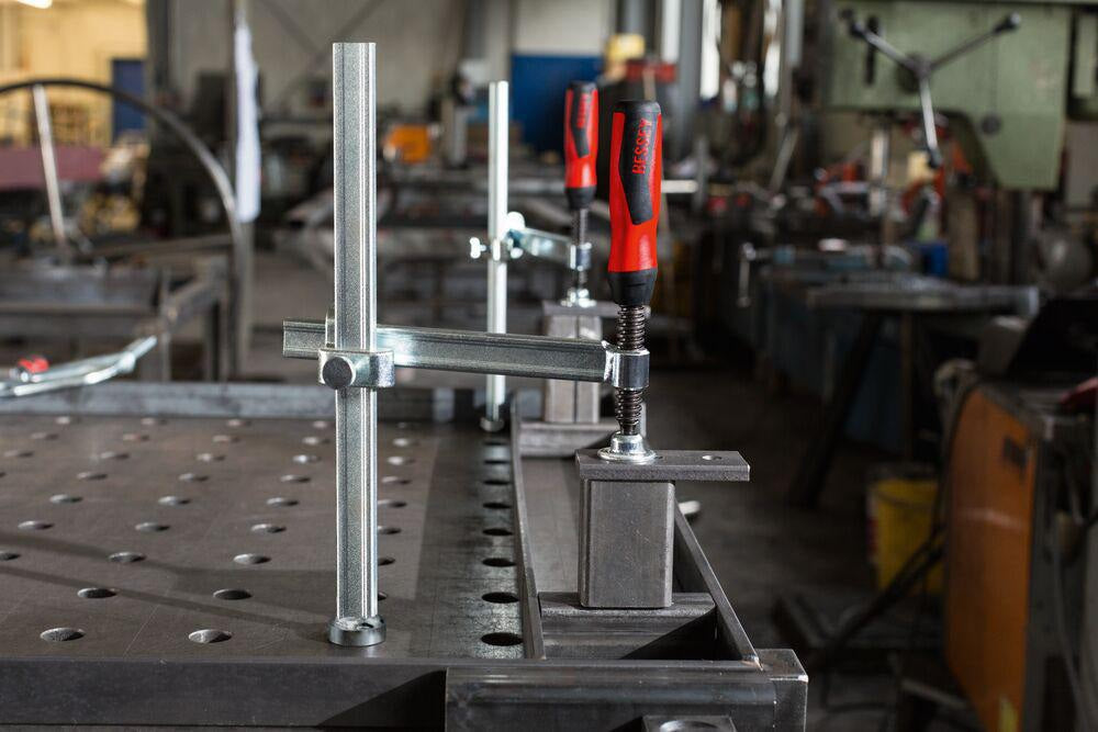 BESSEY Spannelement TWV mit variabler Ausladung für Schweißtische – max. 200 mm Spannweite