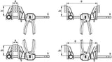 BESSEY Einhandzwinge EZ360-15 mit 360° Dreh-Mechanismus, 150 mm Spannweite, 1400 N Spannkraft