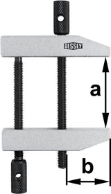 BESSEY Parallelschraubzwinge PA mit doppelter Spindelführung – 36 mm Spannweite, 19 mm Ausladung