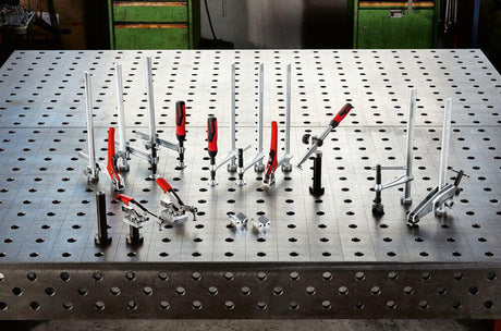 BESSEY Spannelement TW28GRS30-12 mit Greifarm – max. 300 mm Spannweite für Bohrungs-Ø 28 mm