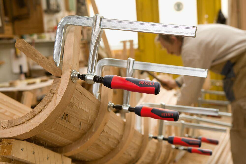 BESSEY Ganzstahlschraubzwinge GZ-2K, Spannweite 120 mm, Ausladung 60 mm, 2-K-Griff, bis 6.000 N Spannkraft