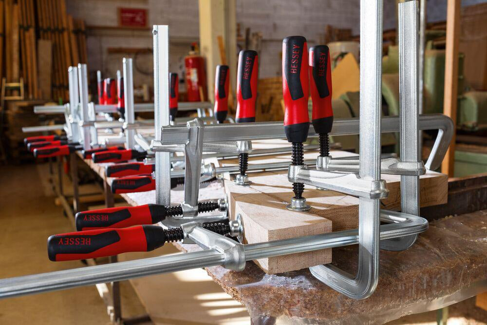 BESSEY Ganzstahlschraubzwinge GZ-2K, Spannweite 120 mm, Ausladung 60 mm, 2-K-Griff, bis 6.000 N Spannkraft