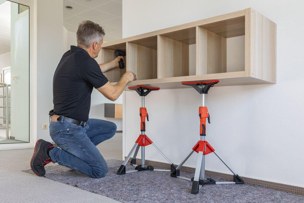 BESSEY Baustativ STE-BS für Deckenstützen mit Rohr-Ø 29 und 32 mm – Stabiler Stand, Werkzeuglose Montage