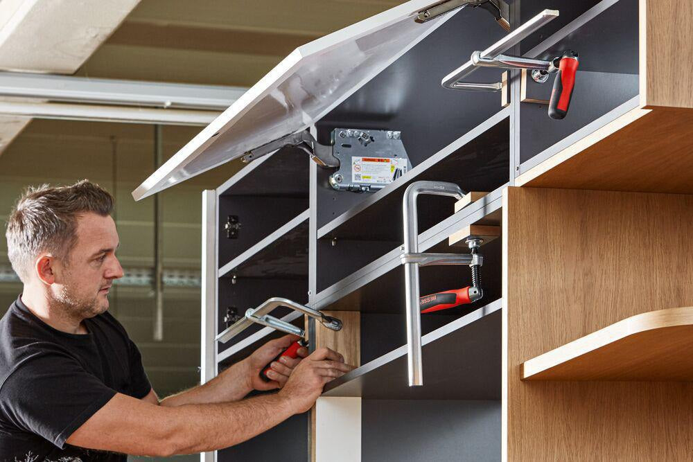 BESSEY Ganzstahlschraubzwinge GZ-KG mit 2-K-Klappgriff, 250 mm Spannweite, 120 mm Ausladung