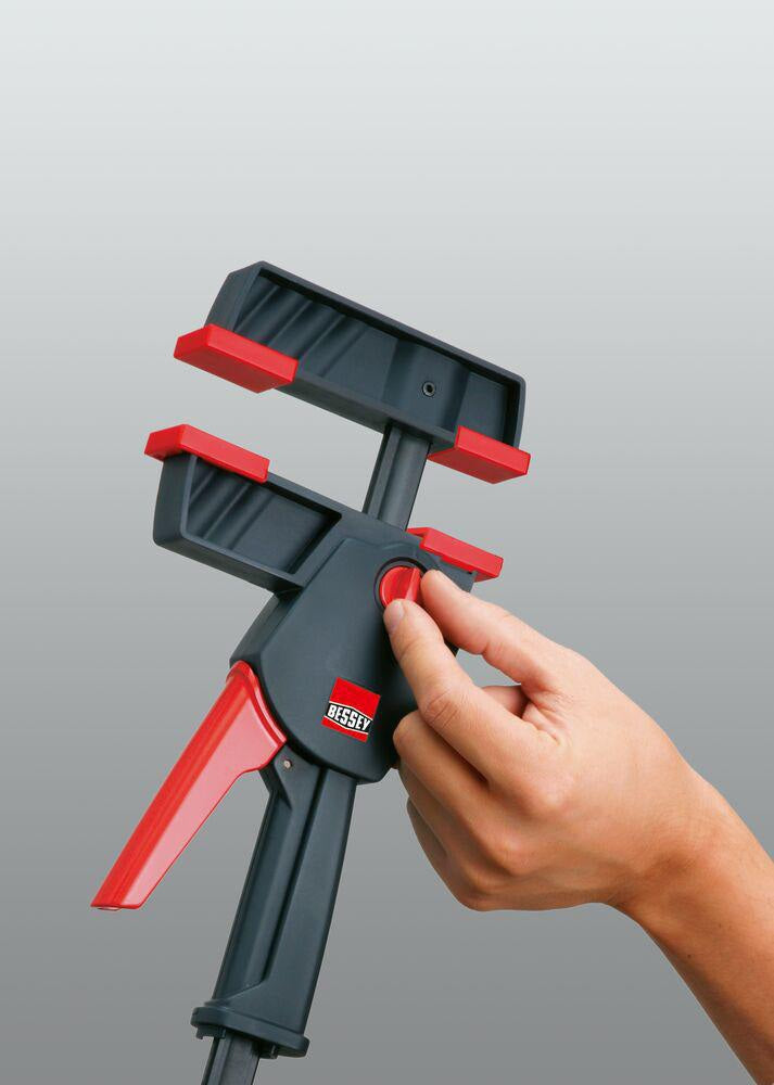 BESSEY Einhandzwinge DuoKlamp 30-8 – Spann- und Spreizfunktion, 300 mm Spannweite, 85 mm Ausladung