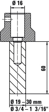 BESSEY Werkbank-Adapter für Bohrungen 16 mm auf 19 mm – Werkzeuglos montieren