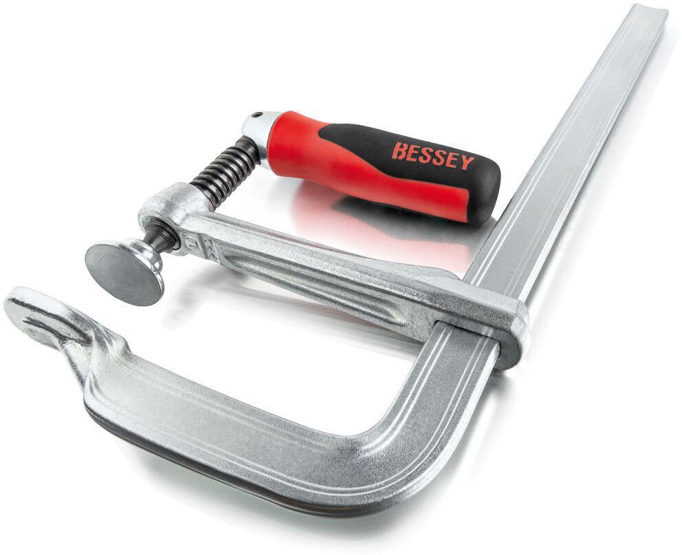 BESSEY Ganzstahlschraubzwinge GZ-KG mit 2-K-Klappgriff, 250 mm Spannweite, 120 mm Ausladung