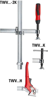 BESSEY Spannelement TWV mit variabler Ausladung für Schweißtische – max. 200 mm Spannweite