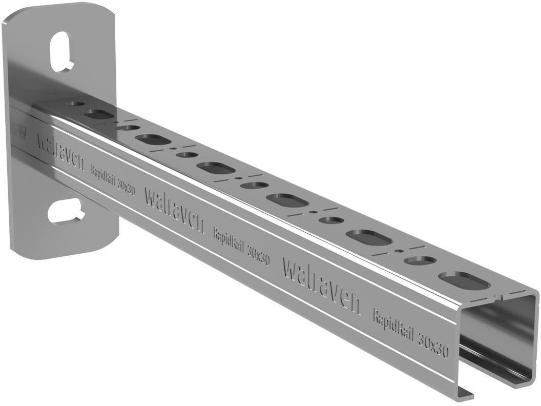 Walraven Wandkonsole RapidRail 30x30 mm, 250 mm lang, elektrolytisch verzinkt