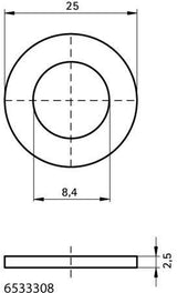 Walraven Unterlegscheibe flach 25x2,5 mm – MLAR-zugelassen