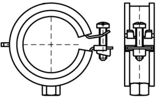 Walraven Rohrschelle KSB1 15-18 mm EPDM M8 Einschraubenschelle