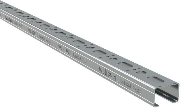 Walraven Montageschiene RapidRail 27x18 mm C-Profil 2 m mit Schnittmarkierungen