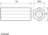 Walraven Gewindemuffe EV 11x11x30 M8 x 30 mm – Stahl verzinkt