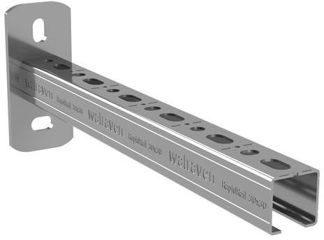 Walraven Wandkonsole RapidRail 30x30 mm, 250 mm lang, elektrolytisch verzinkt