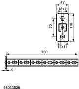 Walraven Wandkonsole RapidRail 30x30 mm, 250 mm lang, elektrolytisch verzinkt
