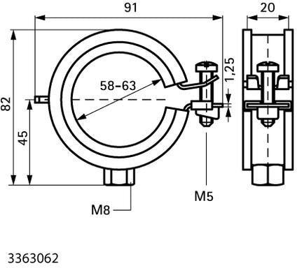 Walraven Rohrschelle KSB1 15-18 mm EPDM M8 Einschraubenschelle