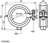 Walraven Rohrschelle KSB1 15-18 mm EPDM M8 Einschraubenschelle