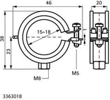 Walraven Rohrschelle KSB1 15-18 mm EPDM M8 Einschraubenschelle