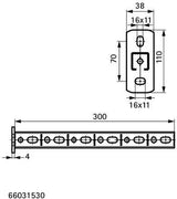 Walraven Wandkonsole RapidRail 30x15, 200 mm, mit Schnittmarkierungen, galvanisch verzinkt