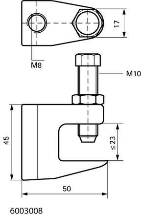 Walraven Trägerklammer Modell C 50x45, A 23, M8, Schraube M10, VdS – 50 Stück