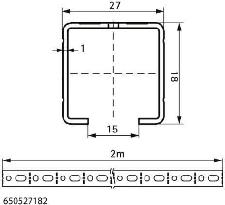 Walraven Montageschiene RapidRail 27x18 mm C-Profil 2 m mit Schnittmarkierungen
