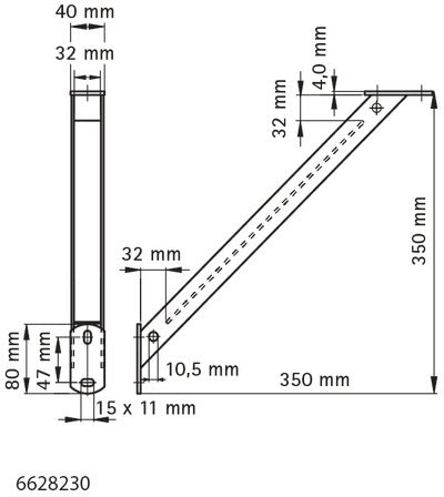 Walraven Stützbalken 45 Grad ev H: 250 mm – für viele Profildimensionen