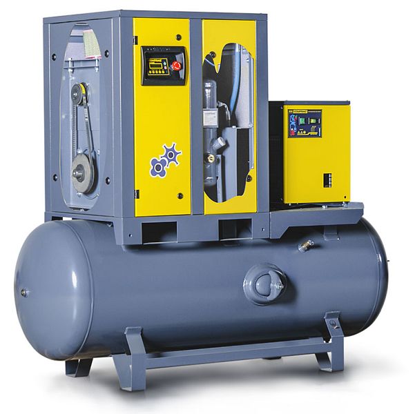 Comprag Schraubenkompressor FRD0708-270, montiert auf liegendem Behälter 270 l und mit Kältetrockner, bis 8 bar, C-11410208