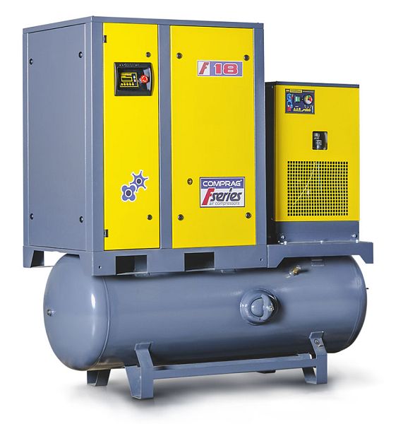 Comprag Schraubenkompressor FRD1810-500, montiert auf liegendem Behälter 500 l und mit Kältetrockner, bis 10 bar, C-11410507
