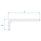 KING TONY Profi-Werkzeuge - Winkel-6-Kantschlüssel, metrisch - 24 mm 114524MR