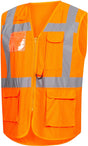 NITRAS Warnweste 7118 Gr. XXL neonorange – EN ISO 20471 Kl. 2, EN 1149, mit Reflexstreifen