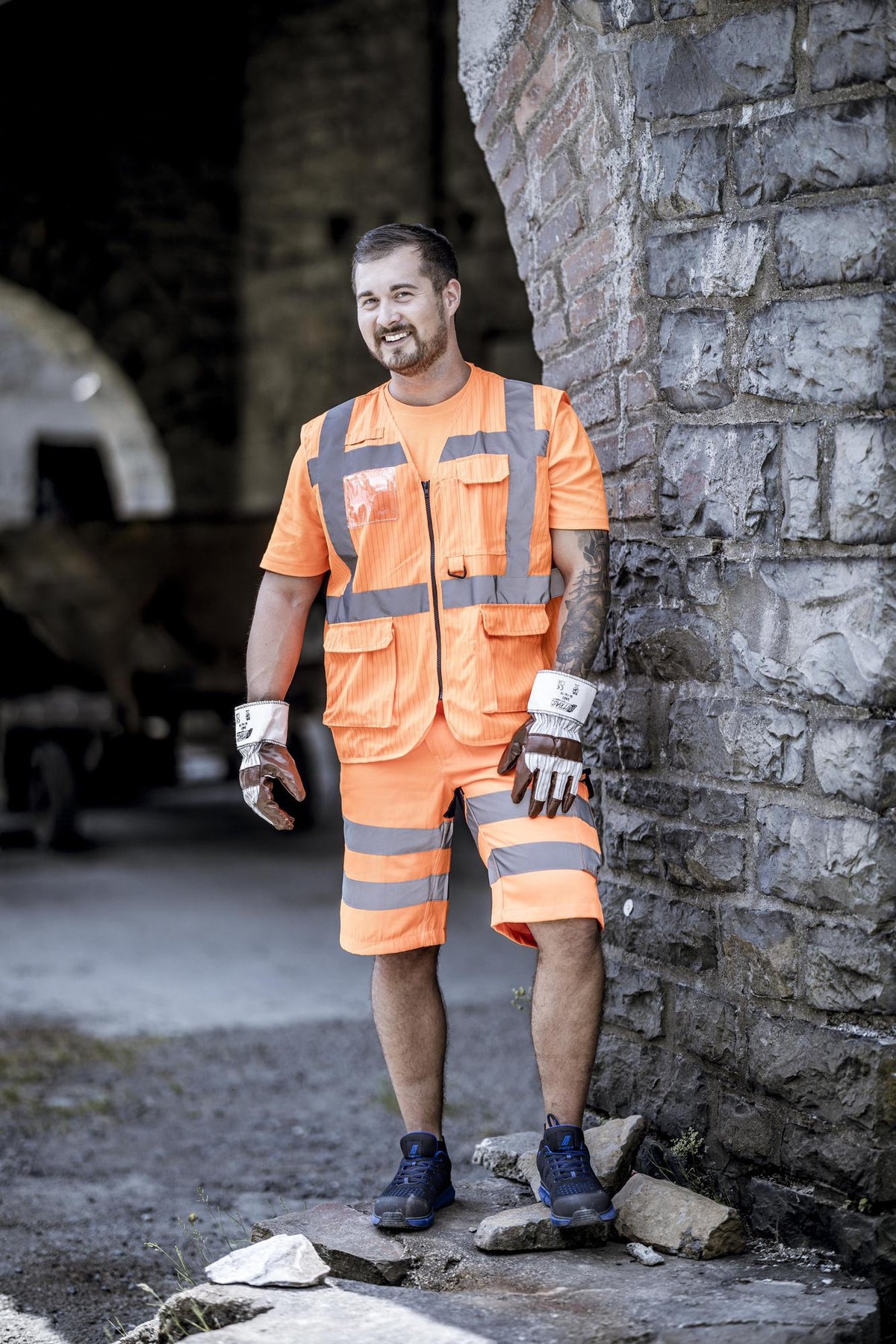 NITRAS Warnweste 7118 Gr. XXL neonorange – EN ISO 20471 Kl. 2, EN 1149, mit Reflexstreifen
