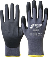 NITRAS SAFETY Handschuhe 8700ESD3D Gr.10 grau/schwarz EN 388/EN 407/EN 16350 PSA II – 12 Paar