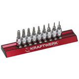 Kraftwerk PRO LINE MAGALU 1/4" Schraubendreher-Steckschlüsseleinsatz Innen TX,TORX, Set, TS8 - TS40, 9-tlg